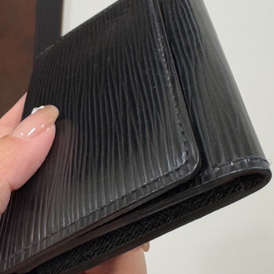 LV 路易威登 ENVELOPPE CARTE EPC 黑色 水波紋 信用卡卡夾 名片夾 卡夾 卡包 皮夾 短夾-9