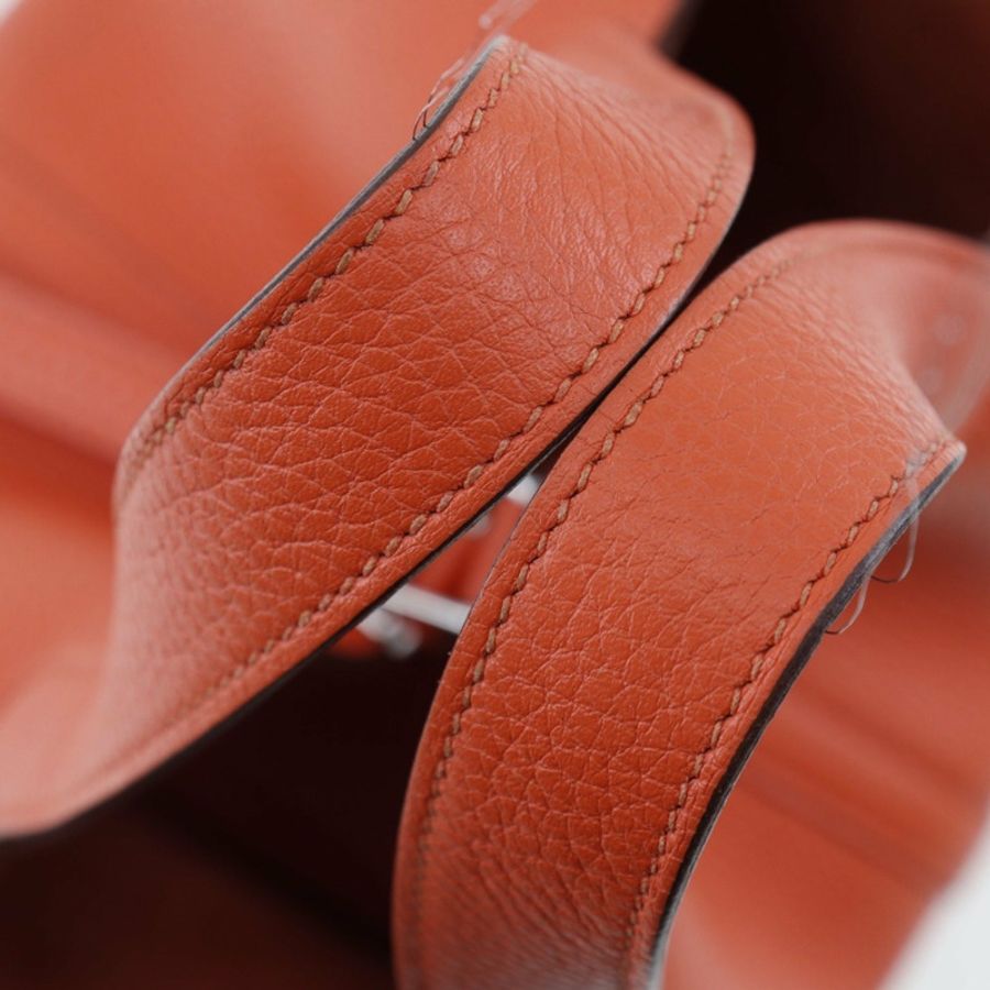 Hermes HERMES Picotin Lock 小號手提包 Taurillon Clemence 2016 橘色/X 皮帶扣 LockPM 女士-4