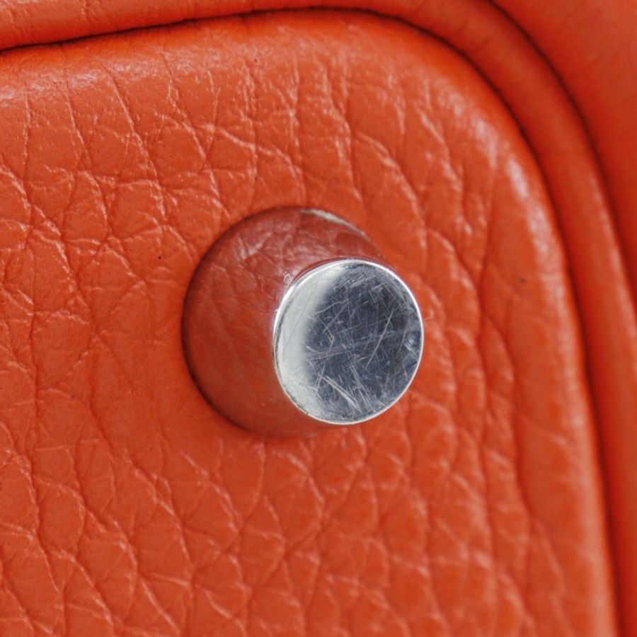Hermes HERMES Picotin Lock 小號手提包 Taurillon Clemence 2016 橘色/X 皮帶扣 LockPM 女士-8