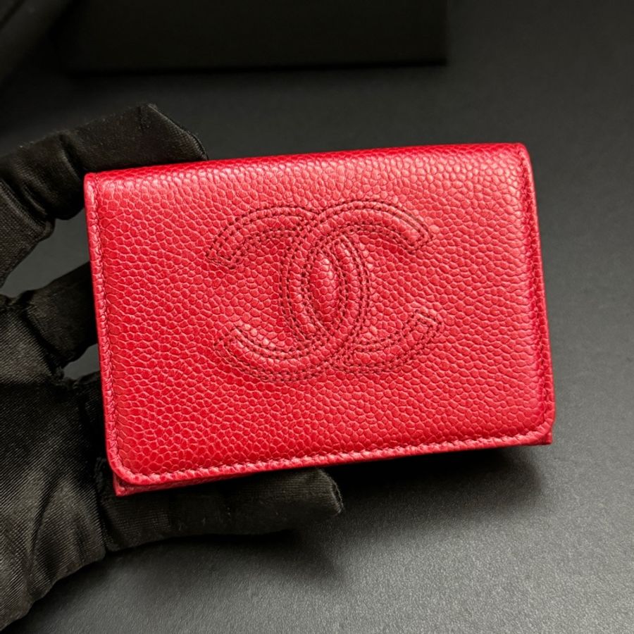 （全新品等級） Chanel 魚子醬牛皮 三折短夾 皮夾 錢包-1