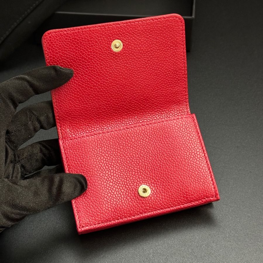 （全新品等級） Chanel 魚子醬牛皮 三折短夾 皮夾 錢包-5