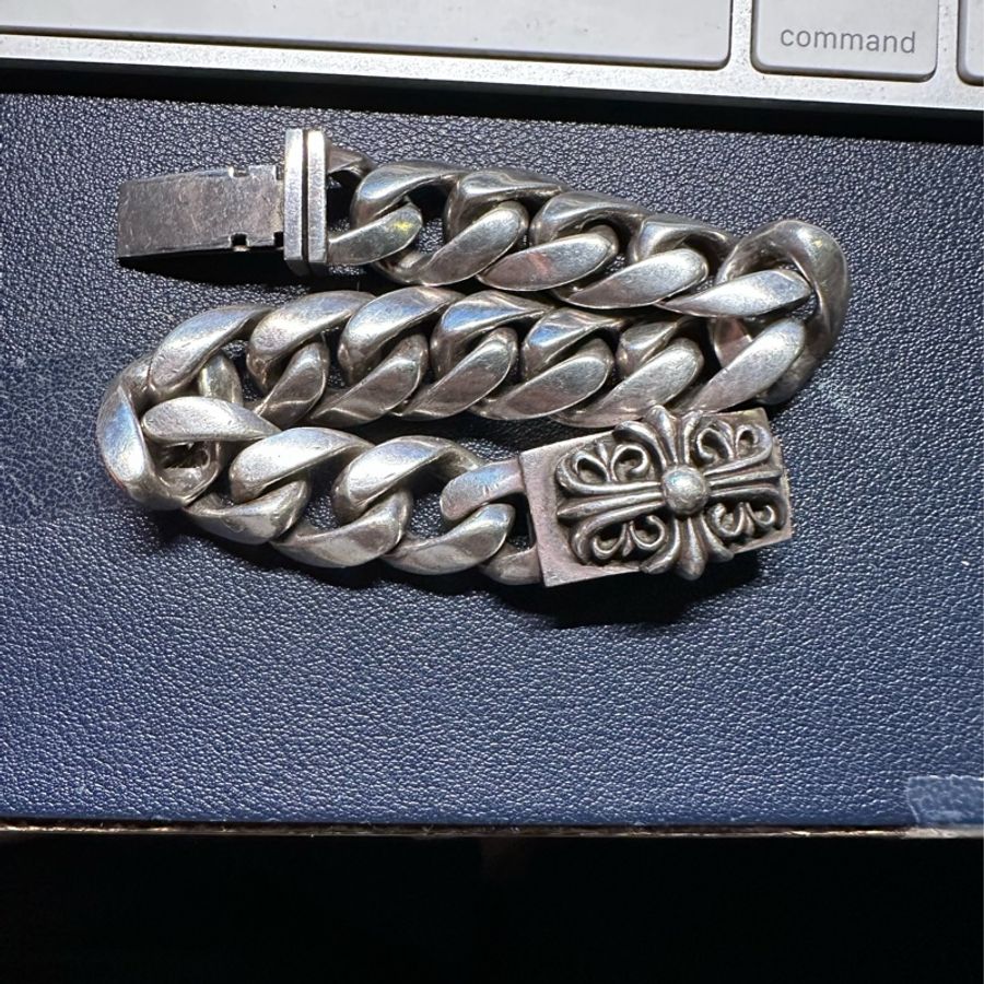 Chrome Hearts 銀鍊手鍊｜Floral ID Bracelet-0