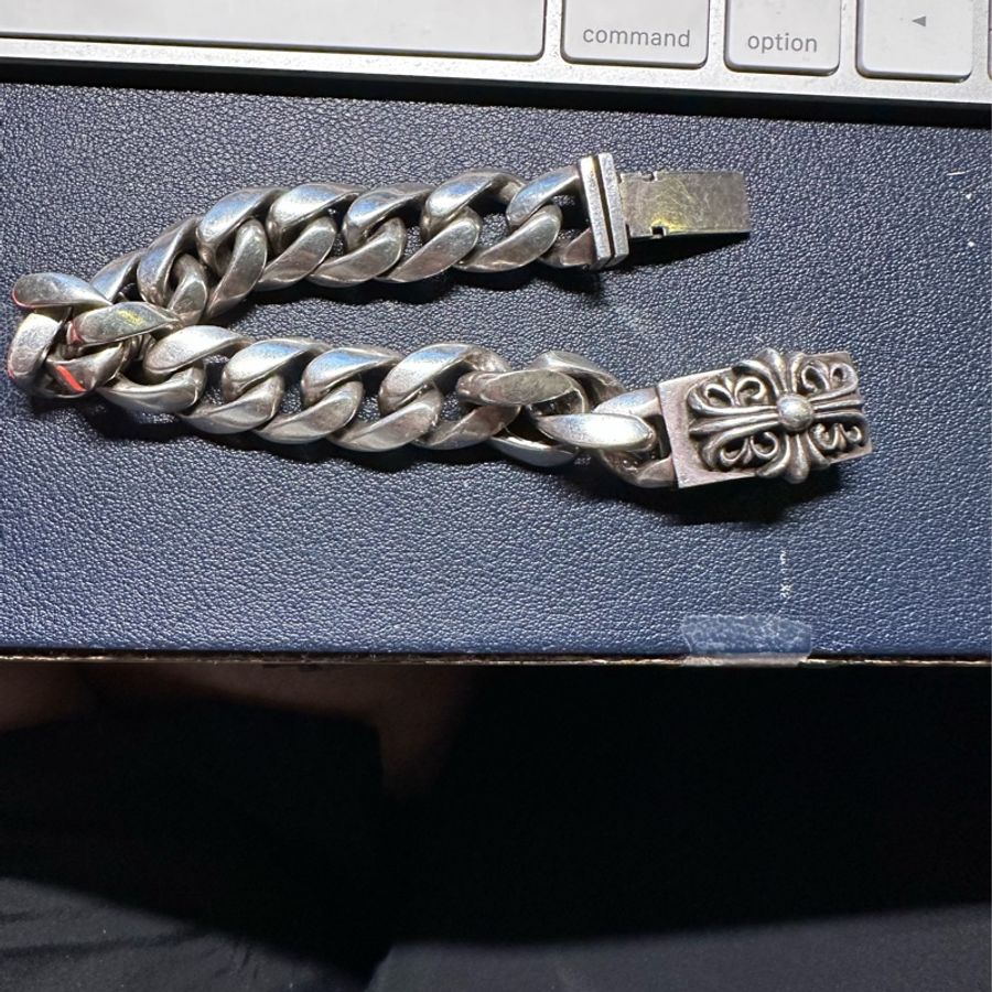 Chrome Hearts 銀鍊手鍊｜Floral ID Bracelet-4