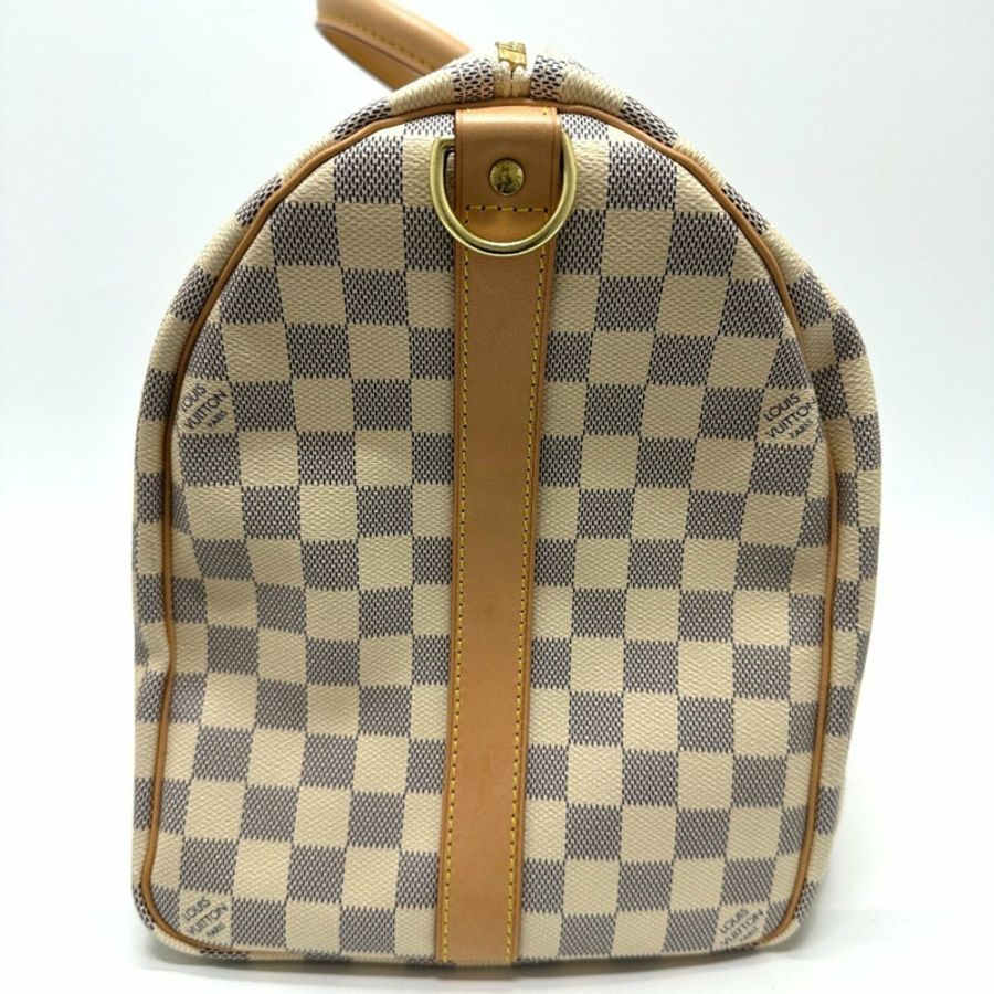 路易威登 N48223 Damier Azur Keepall Bandouliere 45 波士頓包帆布女式白色-3