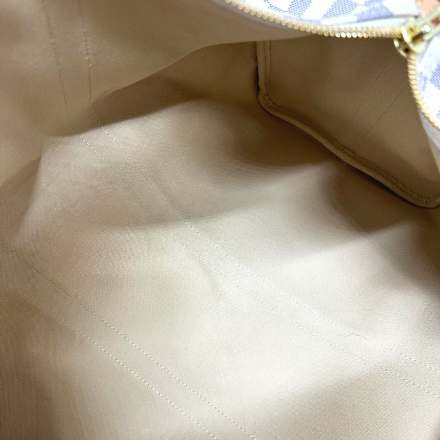 路易威登 N48223 Damier Azur Keepall Bandouliere 45 波士頓包帆布女式白色-8