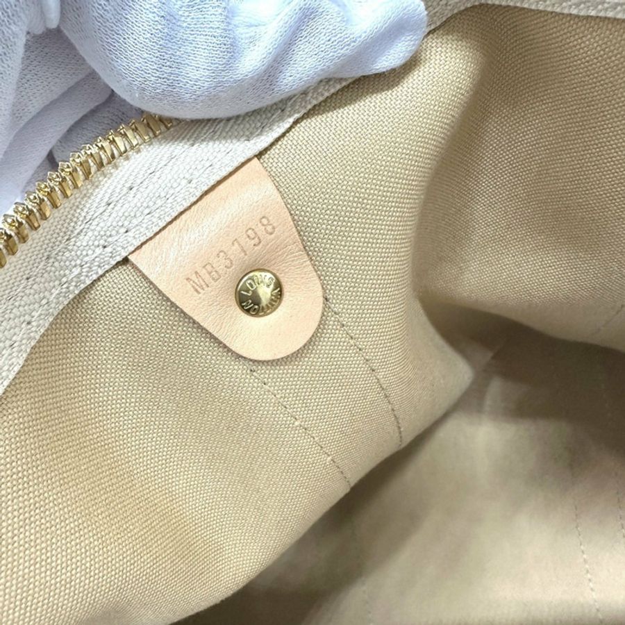 路易威登 N48223 Damier Azur Keepall Bandouliere 45 波士頓包帆布女式白色-10