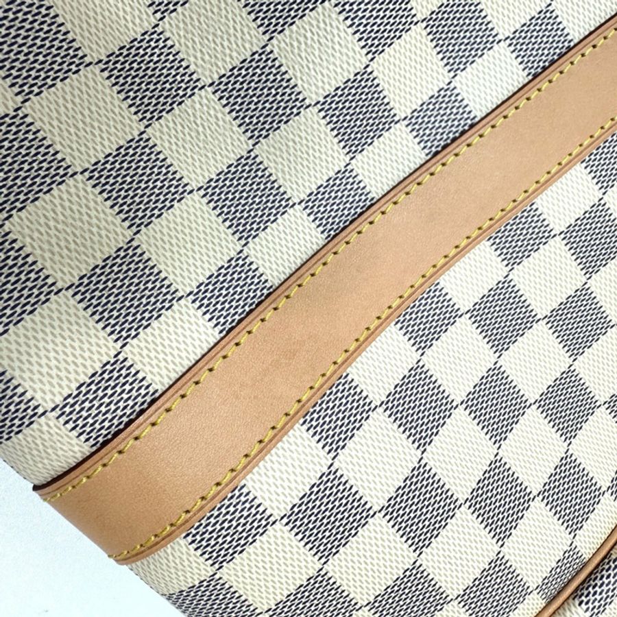 路易威登 N48223 Damier Azur Keepall Bandouliere 45 波士頓包帆布女式白色-12