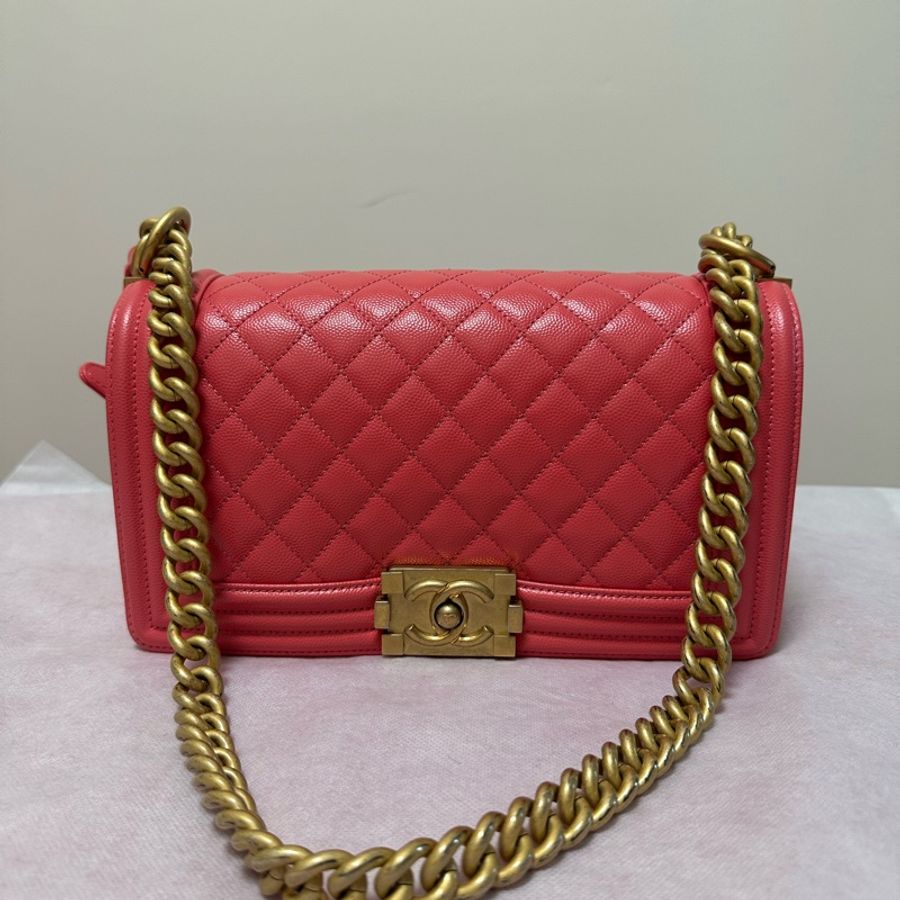 Chanel boy 粉金25包-0