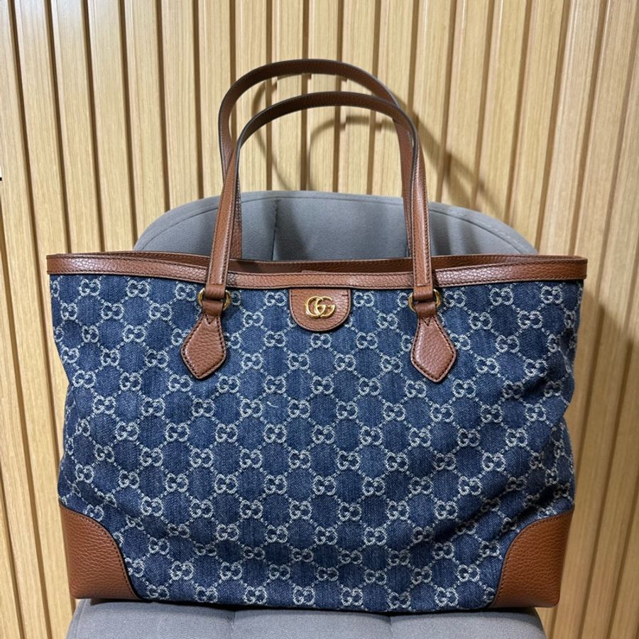 全新 Gucci中Size 牛仔布托特包 631685 全新-0