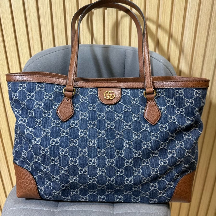 全新 Gucci中Size 牛仔布托特包 631685 全新-5