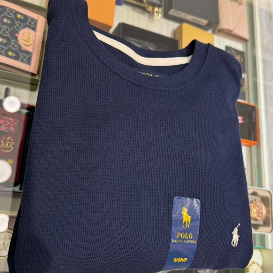 *SHIHNA名牌精品*POLO RALPH LAUREN 針織胸前刺繡小LOGO 圓領長T-0