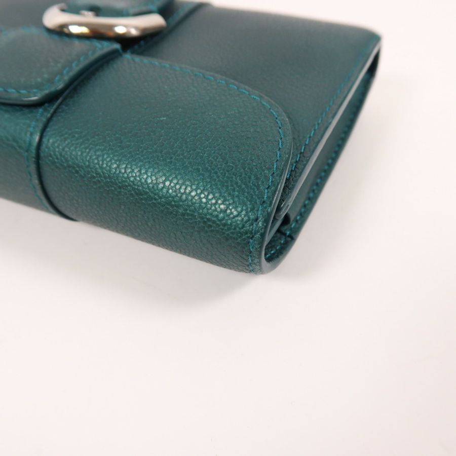 Delvaux 【激減優惠】牛皮皮革Wallet扣錢包綠色-9