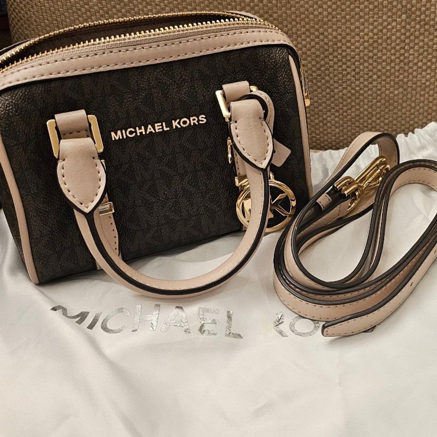 michael kors 粉紅老花小speedy斜揹包-5
