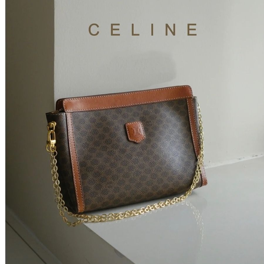 Celine 凱旋門老花信封拉鍊斜挎包 單肩包-25