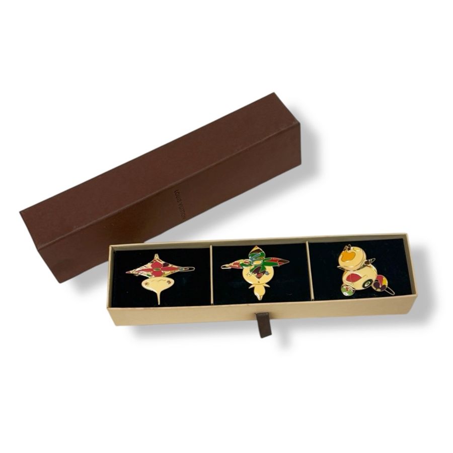 🍒LOUIS VUITTON 未使用路易威登村上隆合作款髮夾 2F250126-1✅-4
