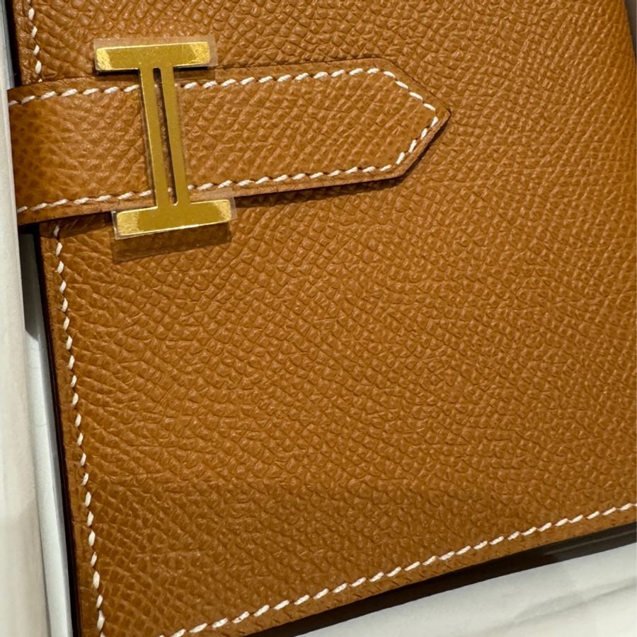 HERMÈS Bearn 愛馬仕短夾 金棕-0