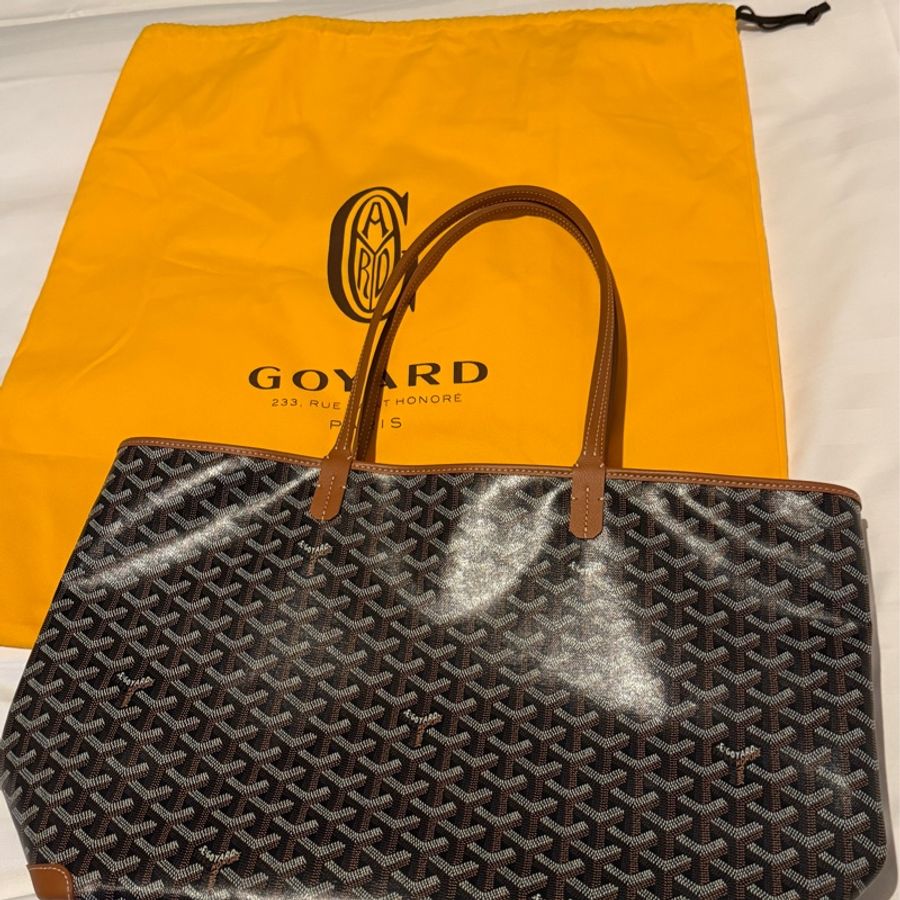 全新 goyard artois mm 經典黑棕色 日本高島屋購買 大全配 購證 袋子 防塵袋-2