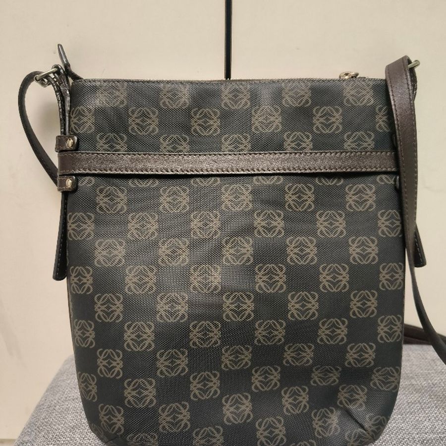 【8成新】㊣✨ LOEWE ✨羅威 老花 皮革 帆布 側背包 斜背包 子母包/男女可用/二手包/保證正品🌳二手樹屋🌳-5