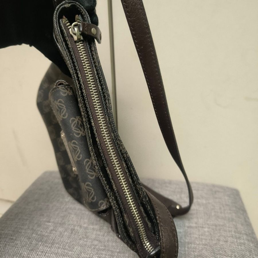 【8成新】㊣✨ LOEWE ✨羅威 老花 皮革 帆布 側背包 斜背包 子母包/男女可用/二手包/保證正品🌳二手樹屋🌳-16