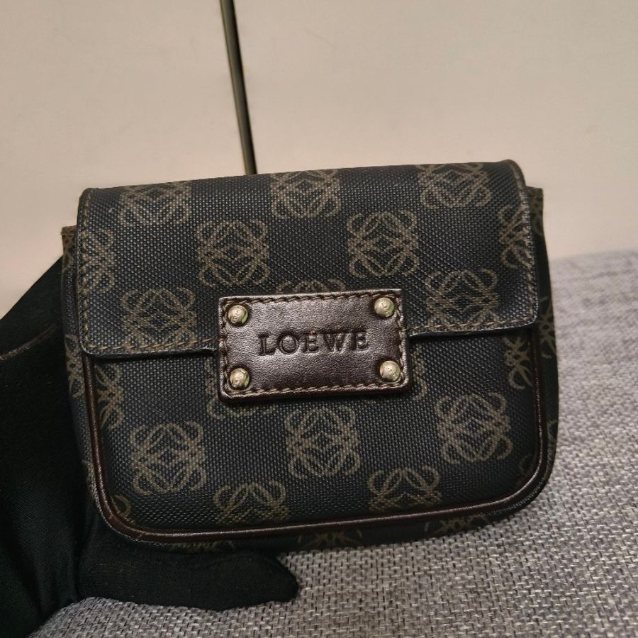 【8成新】㊣✨ LOEWE ✨羅威 老花 皮革 帆布 側背包 斜背包 子母包/男女可用/二手包/保證正品🌳二手樹屋🌳-36