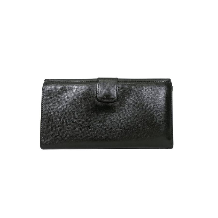 Prada Black Saffiano Leather Wallet 普拉達黑色十字紋牛皮長夾錢包-1