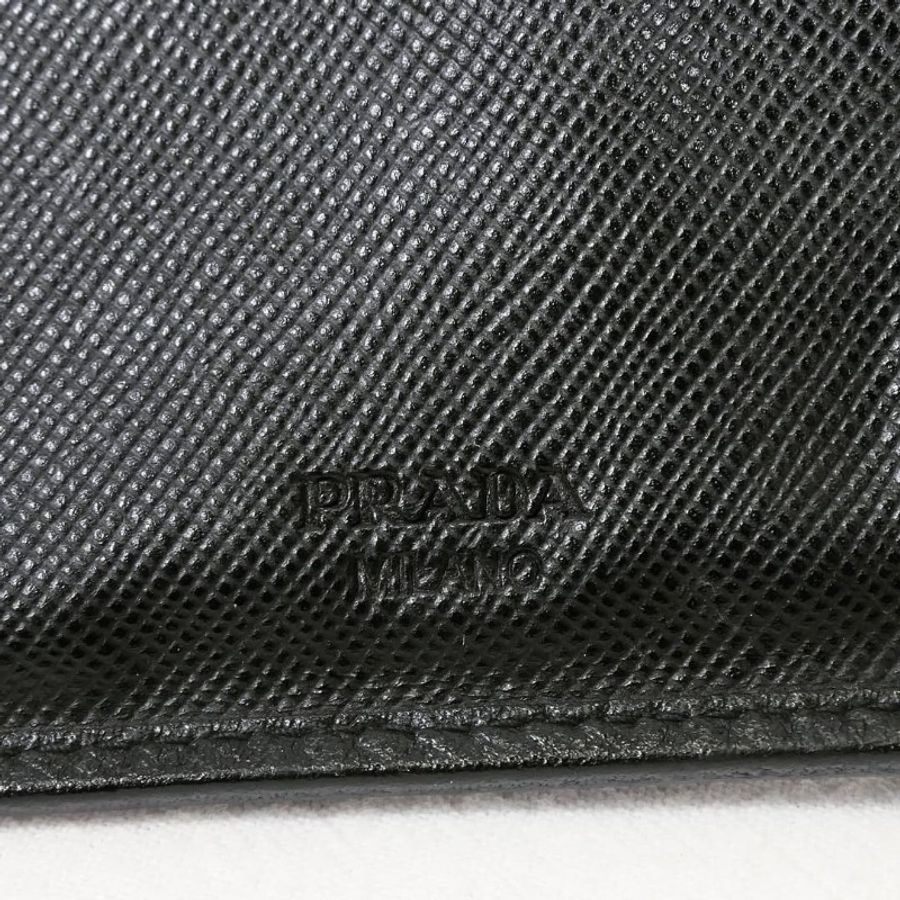 Prada Black Saffiano Leather Wallet 普拉達黑色十字紋牛皮長夾錢包-6