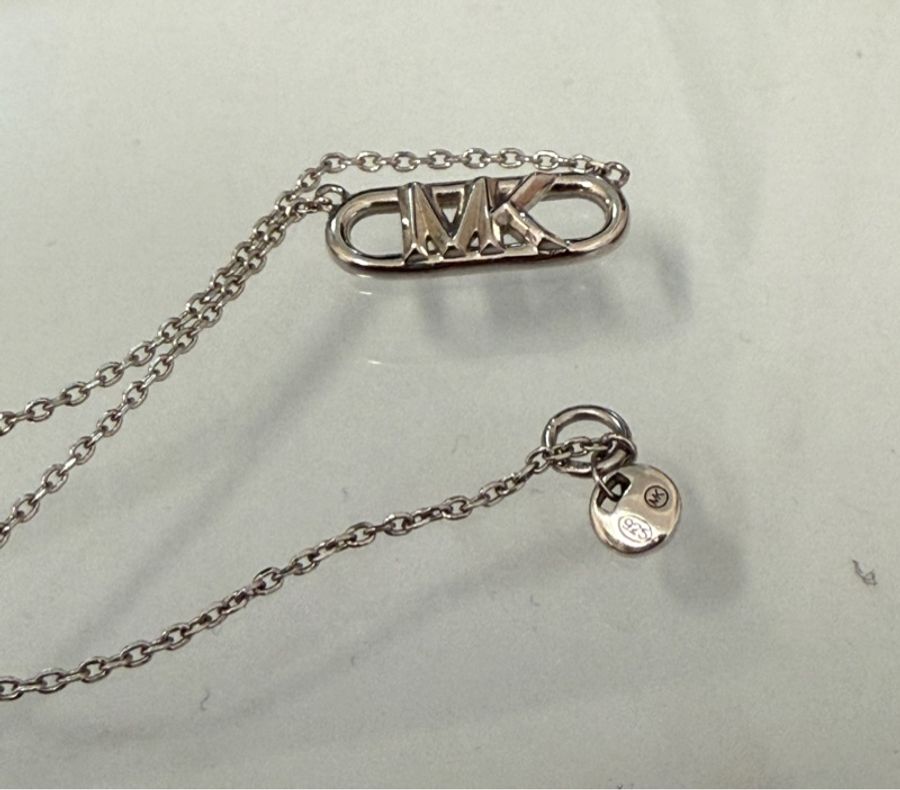 MICHAEL KORS Empire Logo Necklace in Sterling Silver-2