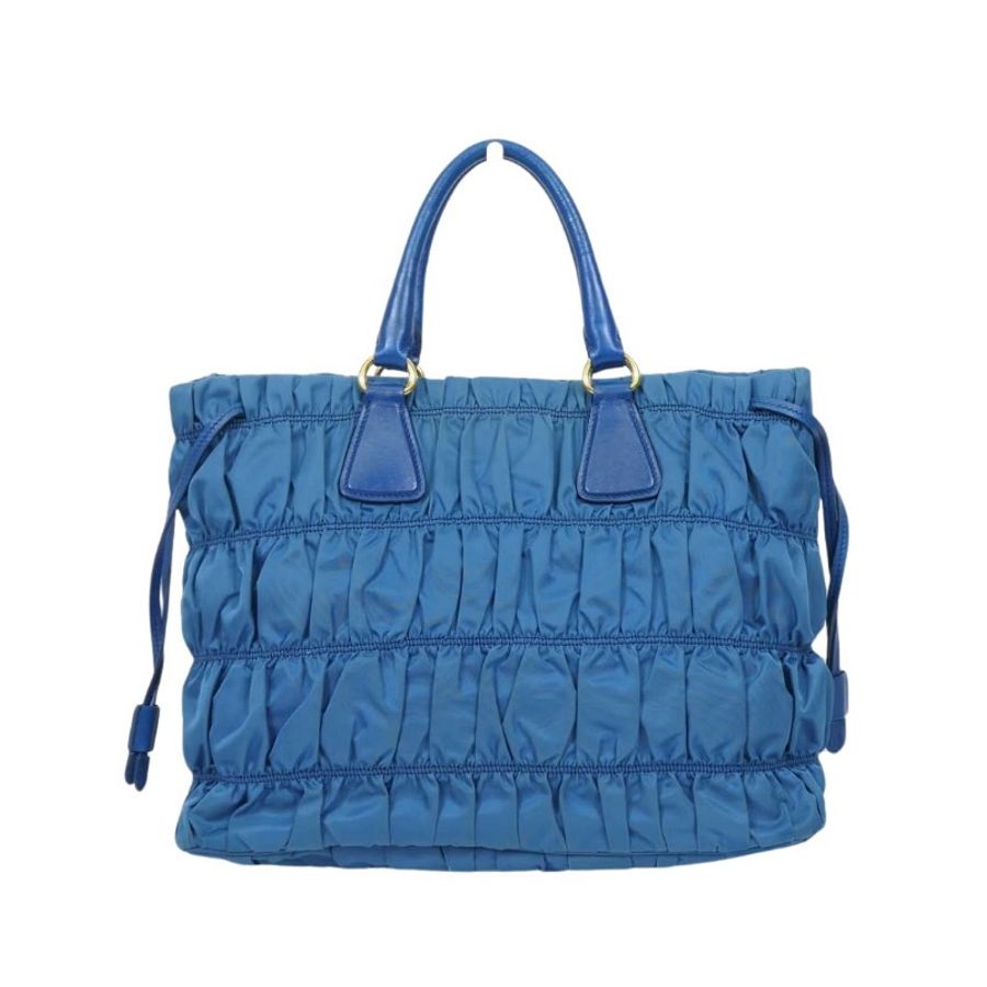 Prada Blue Tessuto Nylon Tote Bag 普拉達藍色尼龍皺褶托特包-1