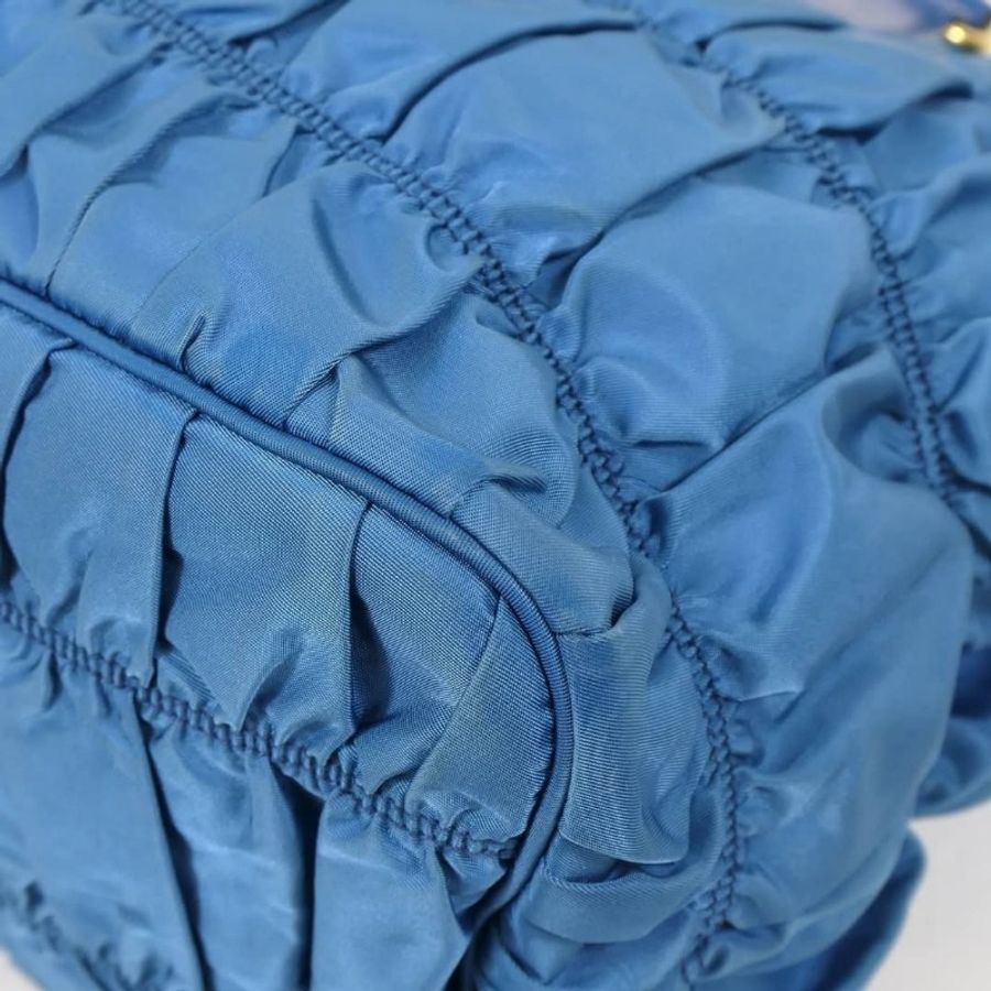 Prada Blue Tessuto Nylon Tote Bag 普拉達藍色尼龍皺褶托特包-5