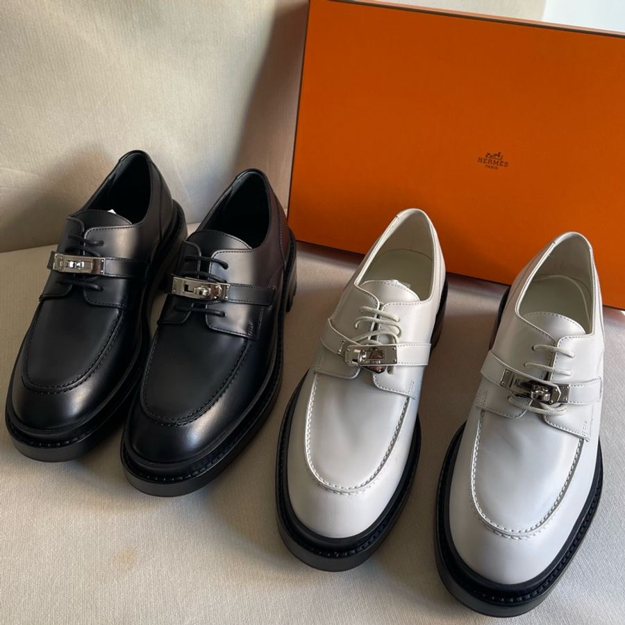 全新 現貨🔥Hermes Derby First oxford shoes Kelly 牛津鞋 皮鞋👞 黑色 38-0