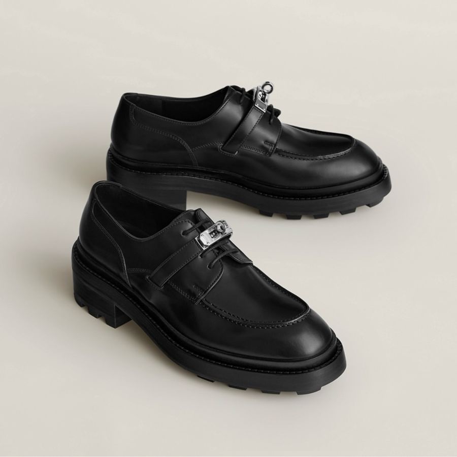 全新 現貨🔥Hermes Derby First oxford shoes Kelly 牛津鞋 皮鞋👞 黑色 38-5
