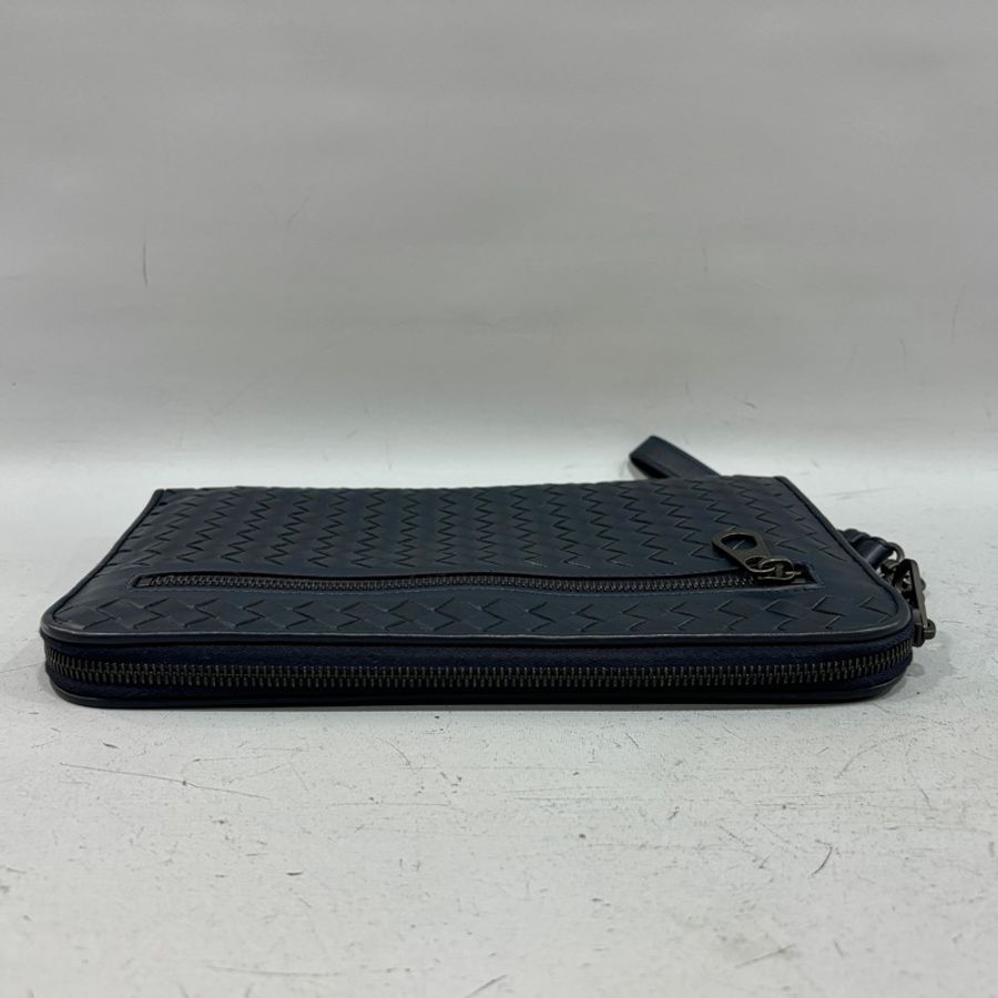 BV 493190深藍羊皮小編織手拿包Document Case-3
