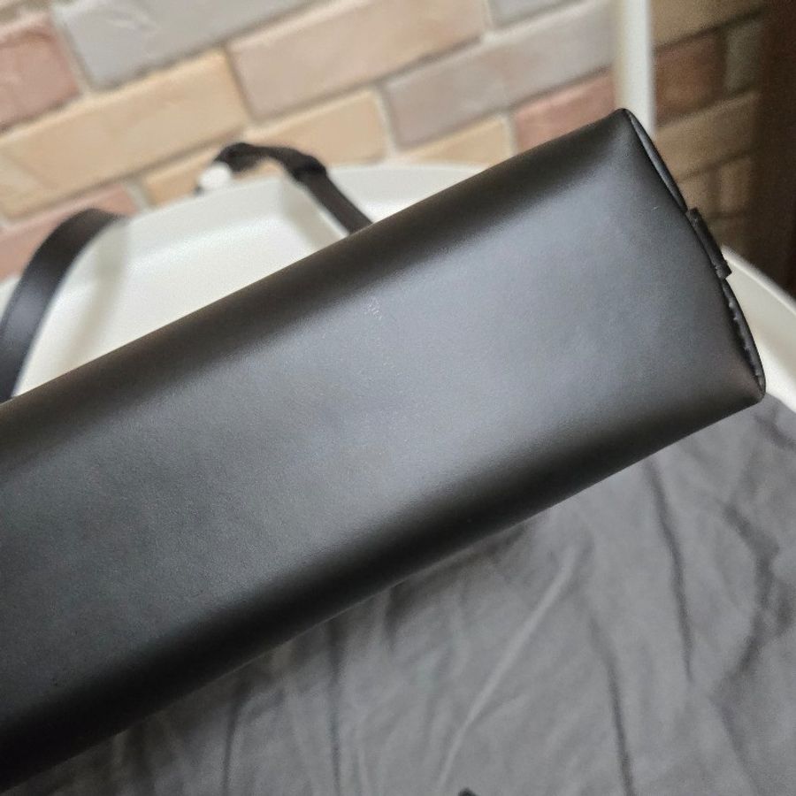 Balenciaga 巴黎世家 帆布拼黑色皮革肩背包 斜背包-11