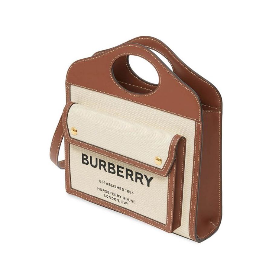 Burberry Mini Two-Tone Crossbody Bag for Women in Natural/Malt Brown- 8039361-Natural Beige-1