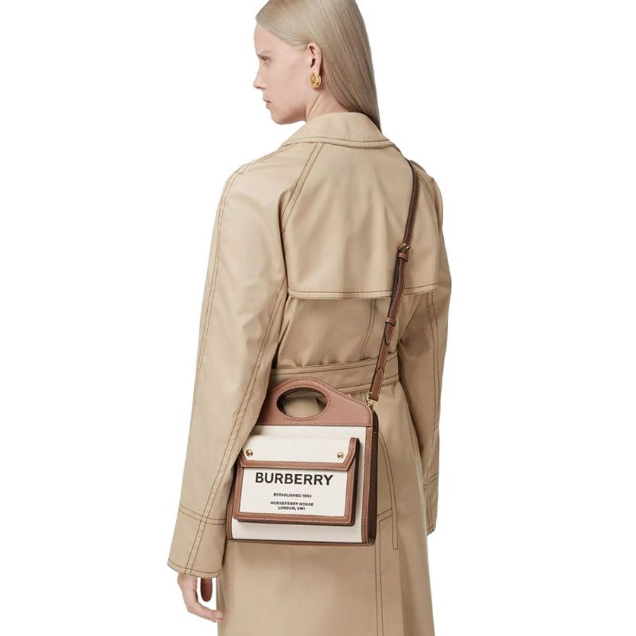 Burberry Mini Two-Tone Crossbody Bag for Women in Natural/Malt Brown- 8039361-Natural Beige-5
