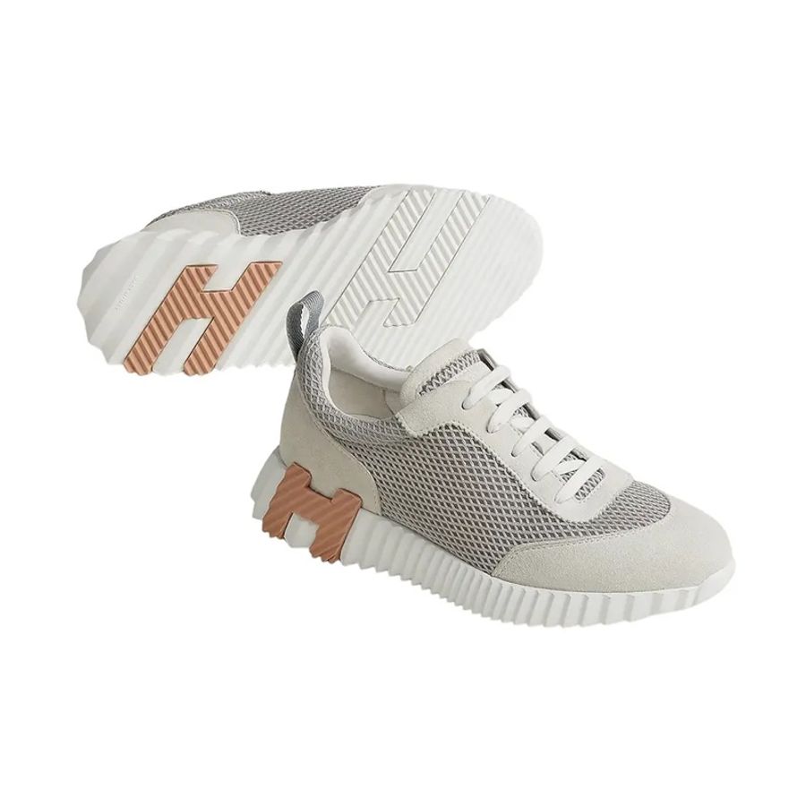全新 現貨🧡 Hermes Bouncing sneaker 波鞋 gris lulea 灰白 珊瑚粉 38.5 🔥🔥-3
