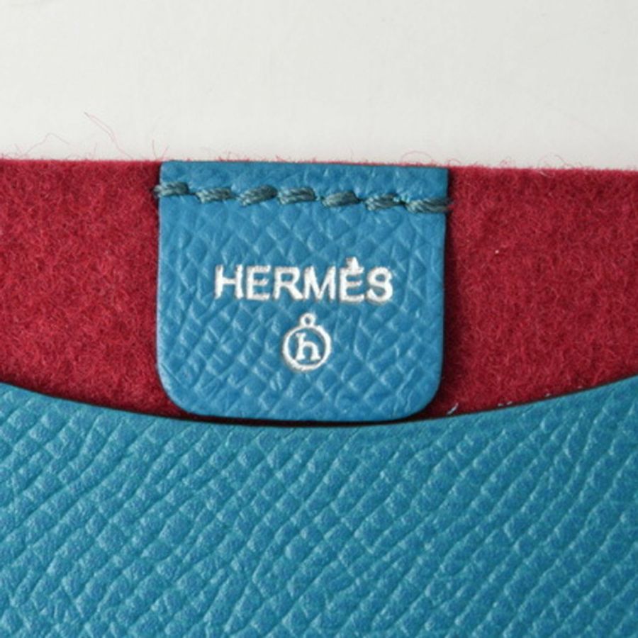 愛馬仕 (Hermes) 平袋/通行證包 HERMES Petit Ash Vaux Epson 藍紅-2