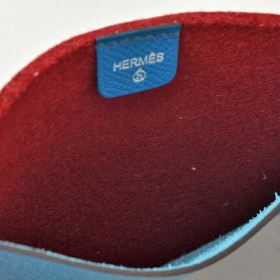 愛馬仕 (Hermes) 平袋/通行證包 HERMES Petit Ash Vaux Epson 藍紅-4