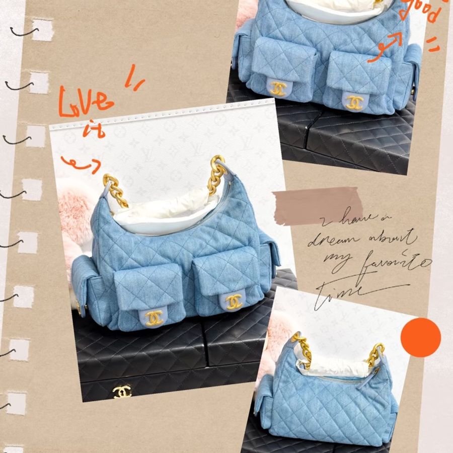 Chanel 25c 全新 爆款 牛仔 Hobo包 Jennie同款-6