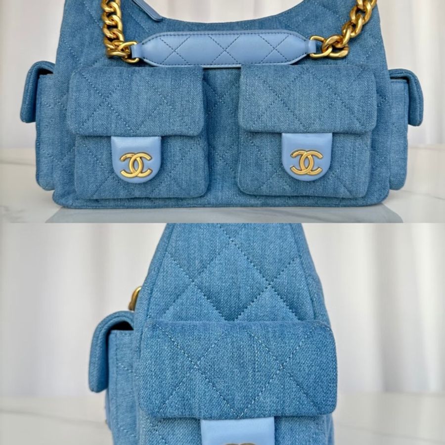 Chanel 25c 全新 爆款 牛仔 Hobo包 Jennie同款-9