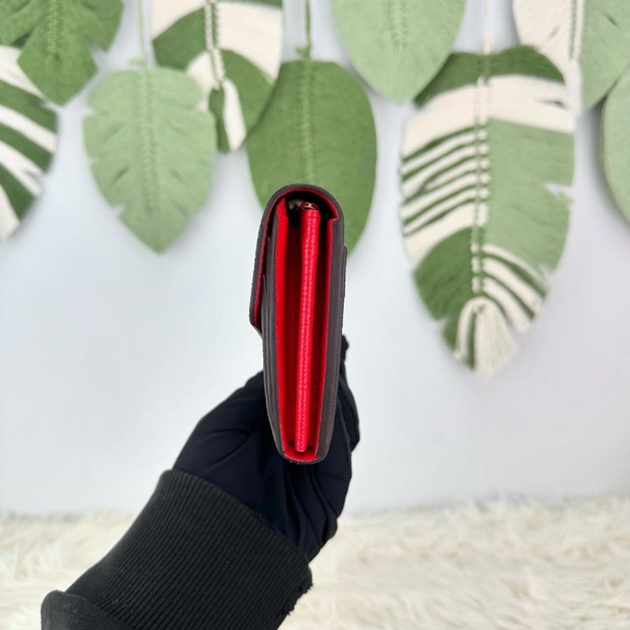 閑置品🌟LV 老花拼紅色內皮 長銀包 2023年 全套有單-1
