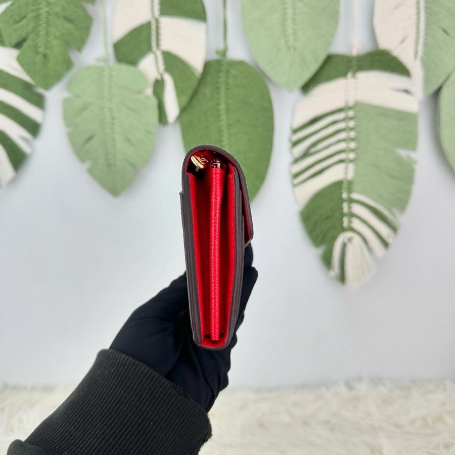 閑置品🌟LV 老花拼紅色內皮 長銀包 2023年 全套有單-2