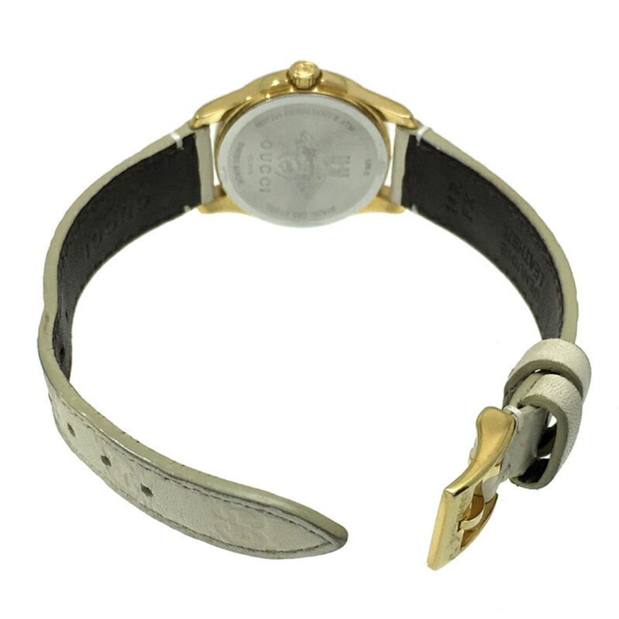 Gucci G 永恆女士手錶 YA126580 126.5 鍍金白 Shima 錶盤-3