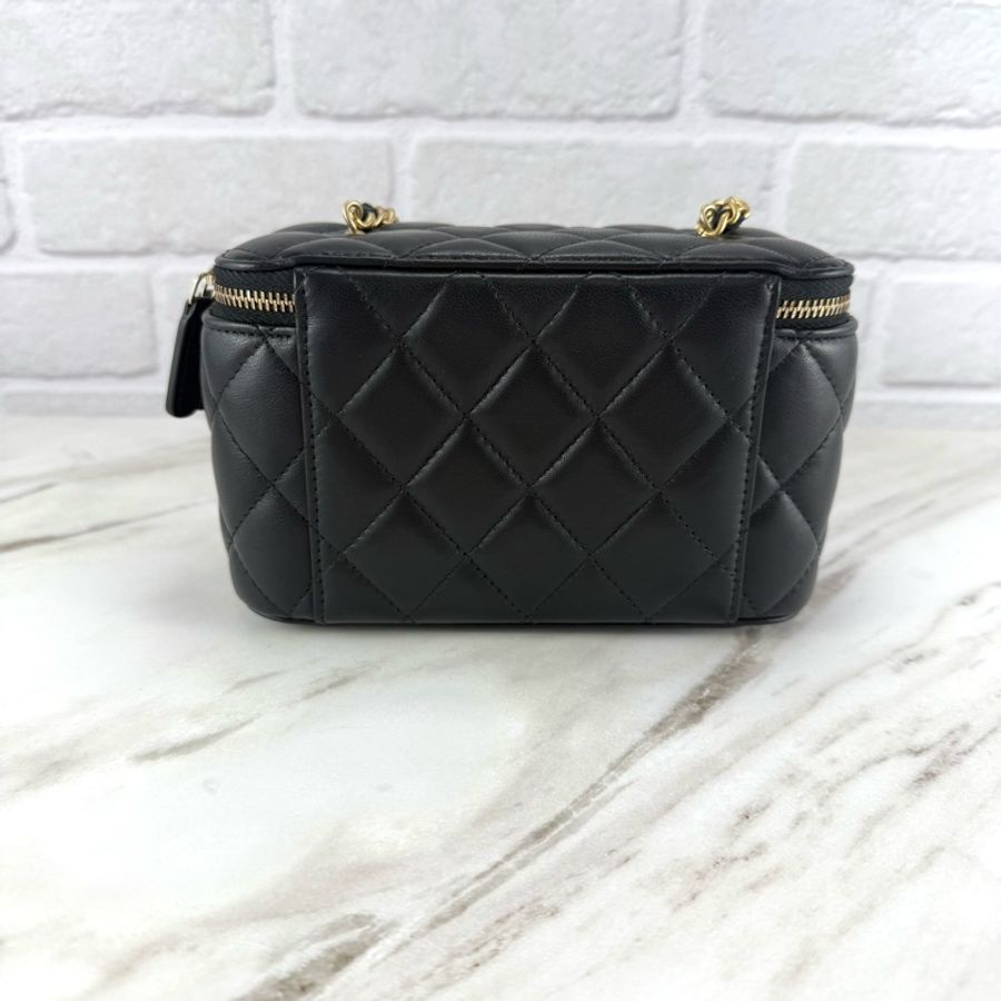 Chanel 香奈兒 23K 金球長盒子 黑色金鏈-9
