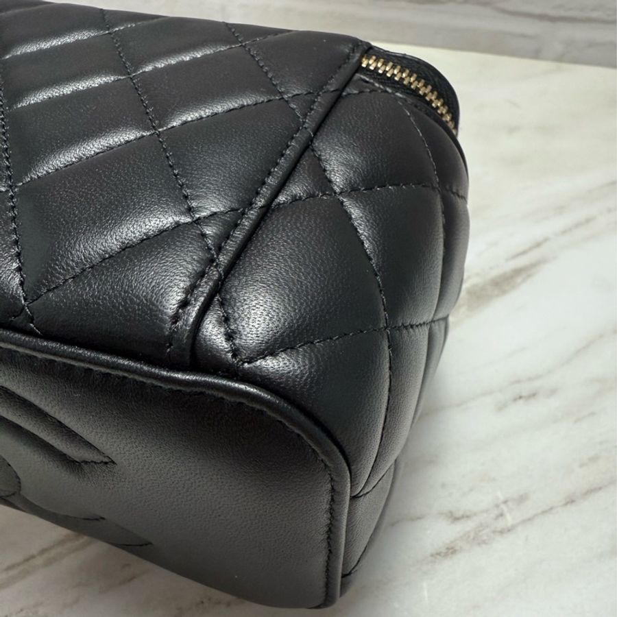 Chanel 香奈兒 23K 金球長盒子 黑色金鏈-14