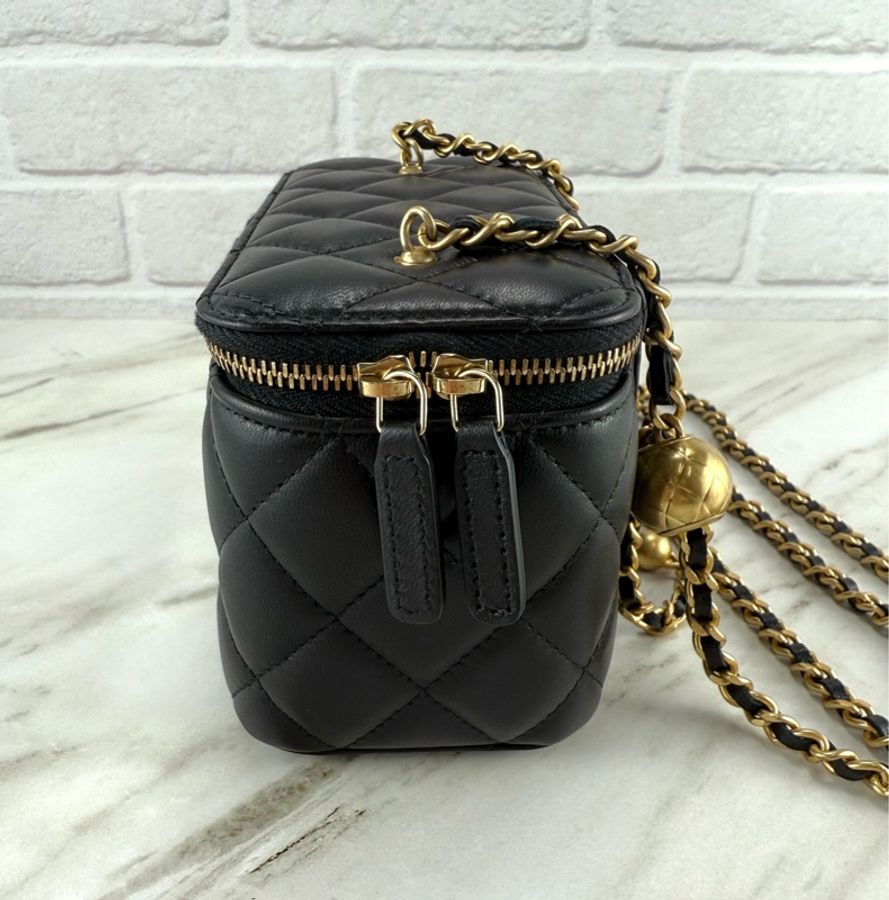 Chanel 香奈兒 23K 金球長盒子 黑色金鏈-20