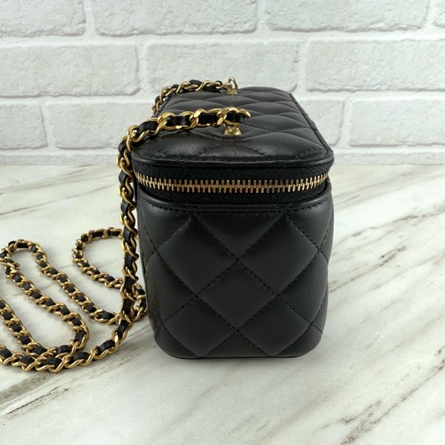 Chanel 香奈兒 23K 金球長盒子 黑色金鏈-21