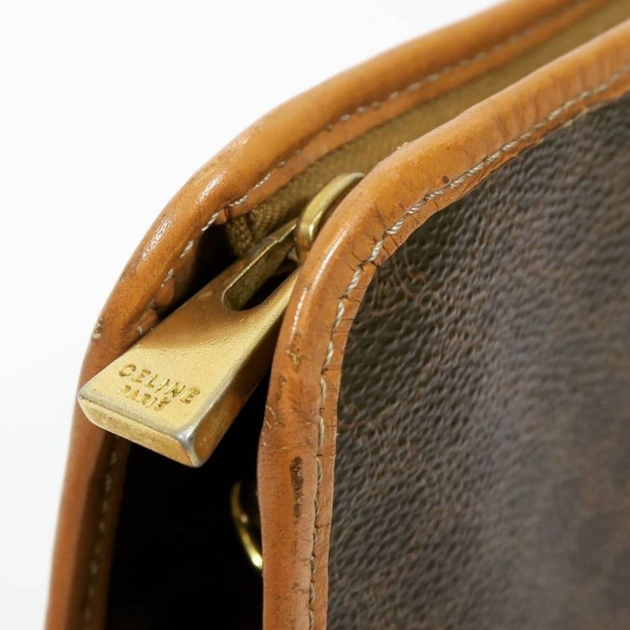 Celine Macadam Clutch Bag 棕色凱旋門老花帆布手拿包-4