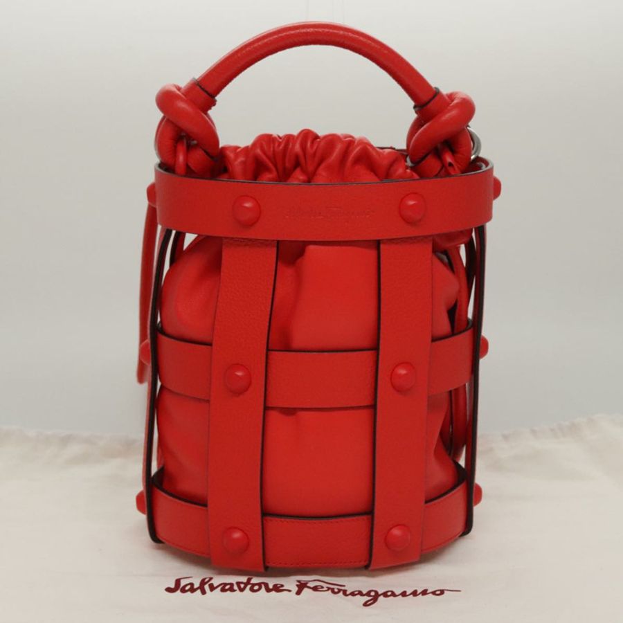 【日本直送】Salvatore Ferragamo 儀表單肩包皮革紅色正品 107227A-11