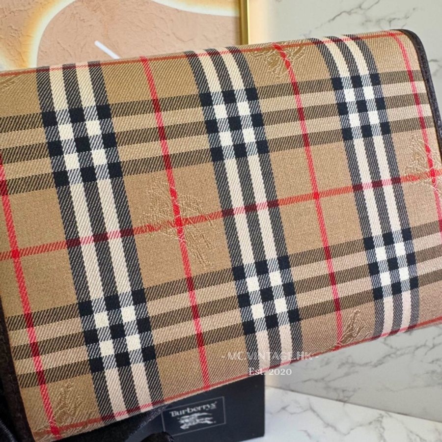Burberrys Vintage Mini Pouch 中古 經典格仔 手拿包 化妝包-8